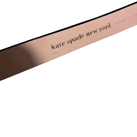 Kate Spade Black Leather Belt With Gold Flower Buckle Womens S - Picture 6 of 7